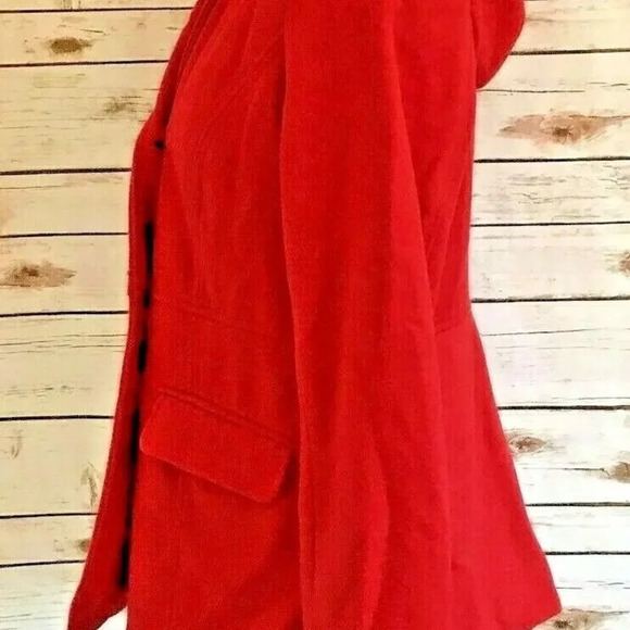 AEROPOSTALE Women Button Down Fully Lined Collar Hoodie Red Coat Jacket Sz Large - Picture 4 of 12